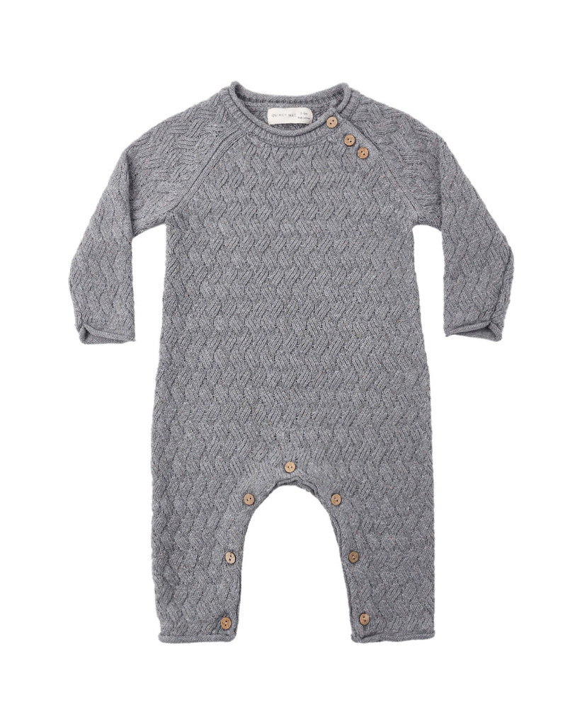 Cozy Heather Knit Jumpsuit - Heathered Slate