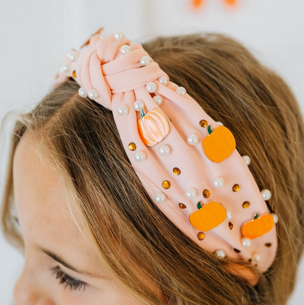 Pumpkin Pearl Gemstone Headband