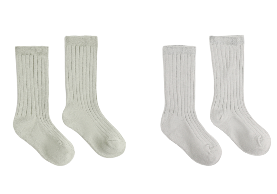 Ribbed Socks (2 Pack) - Fog & Sage