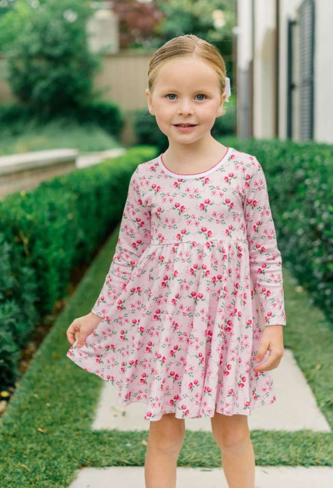 LS Twirl Dress - Zinnia Blooms