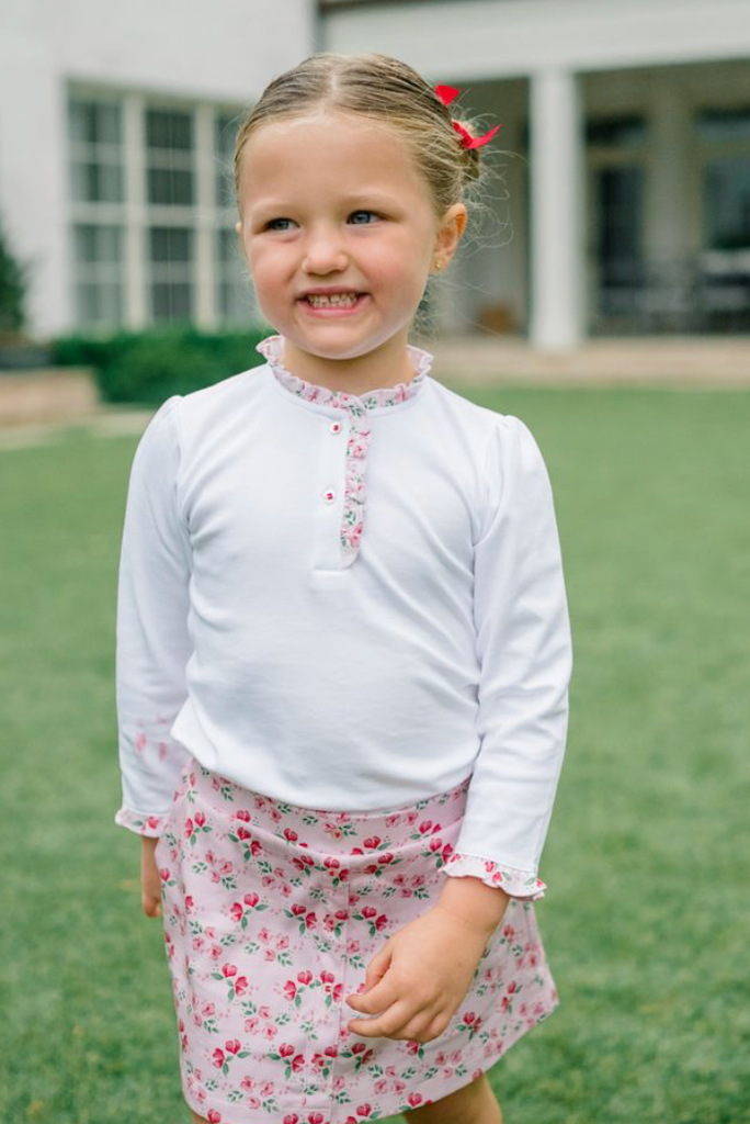 LS Henley Shirt & Skirt Set - Zinnia Blooms