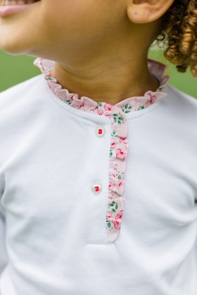 LS Henley Shirt & Skirt Set - Zinnia Blooms