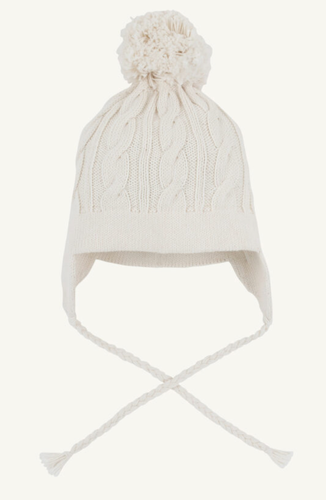 Parrish Pom Pom Hat (Cable Knit) - Palmetto Pearl