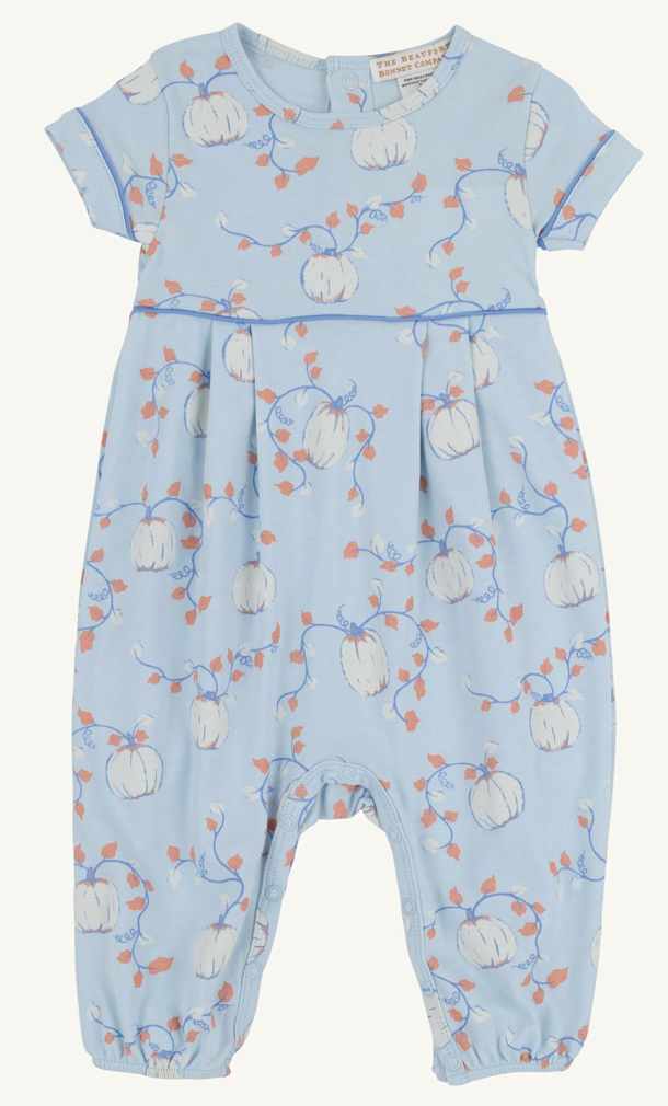 Bradford Romper (Pima) - Gourd-geous (Buckhead Blue)/Barbados Blue