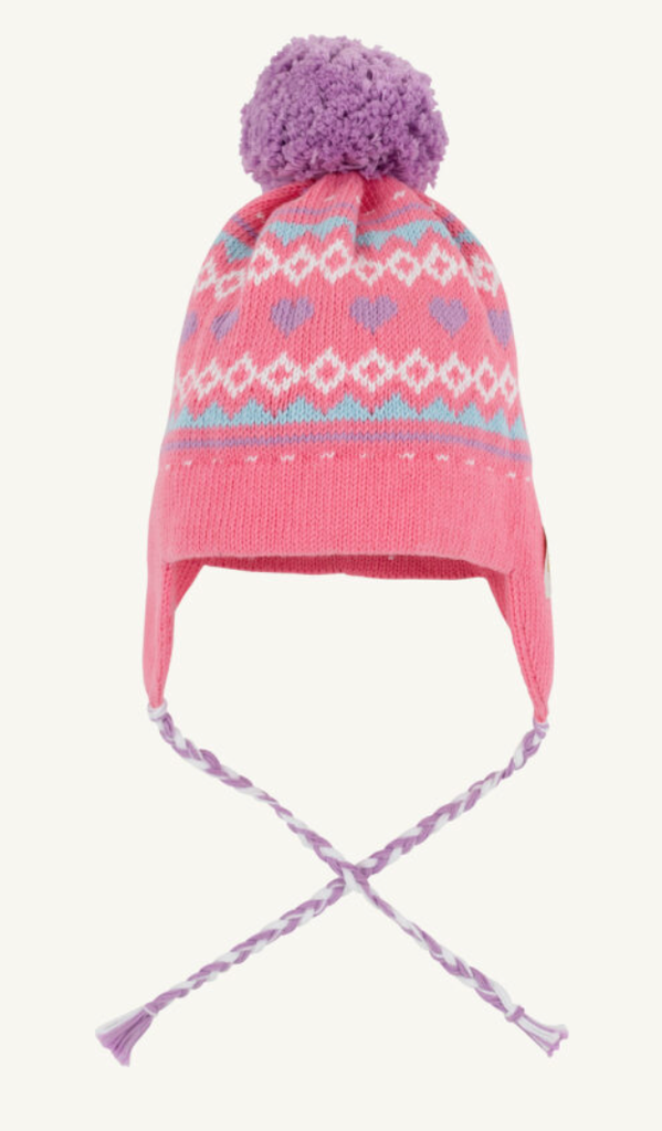 Parrish Pom Pom Hat - Winter Park Pink/Fairisle Hearts