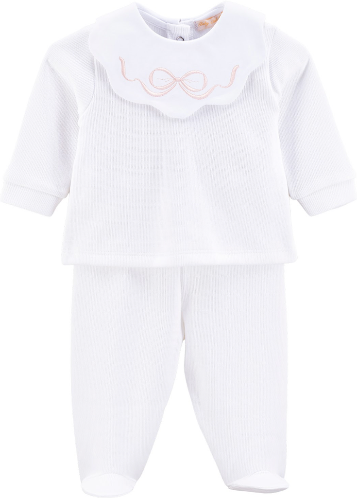 Pretty Bows & Roses White Jacquard Set