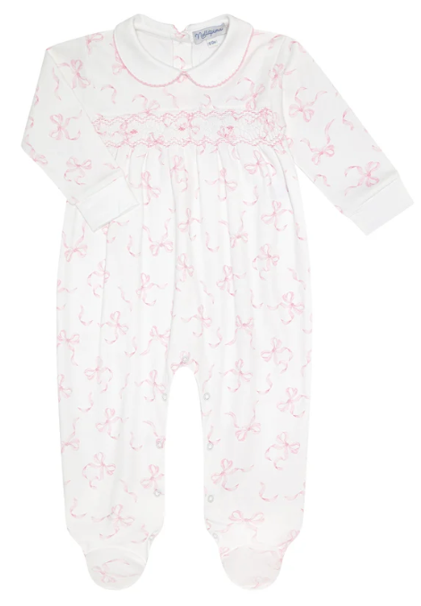 Charming Bows Smocked Footie