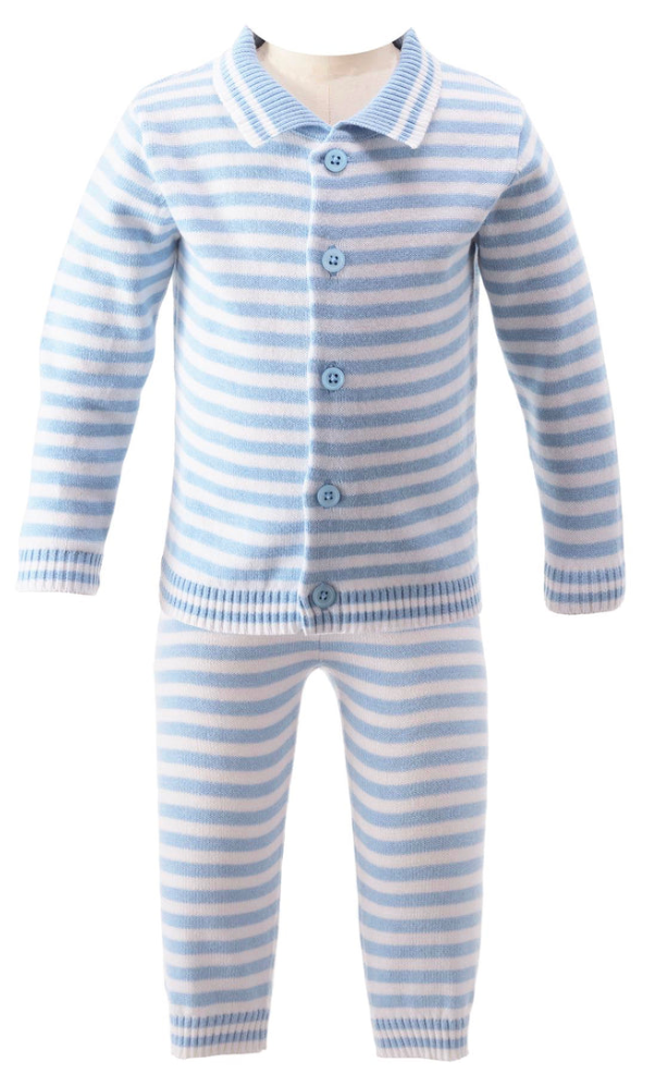 Blue Striped Knit Set
