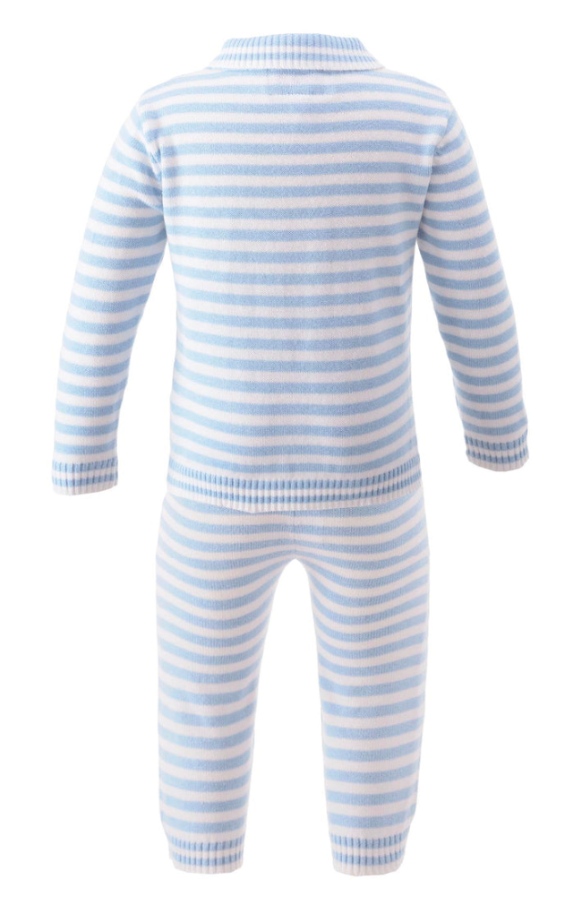 Blue Striped Knit Set