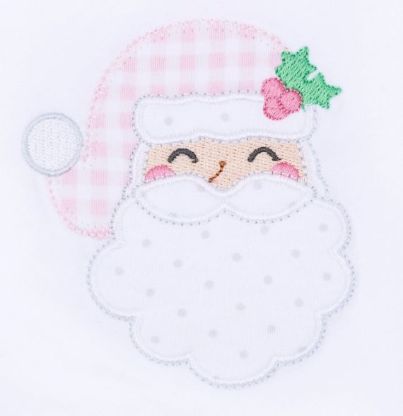 Sweet St. Nick Applique Ruffle Footie - Pink