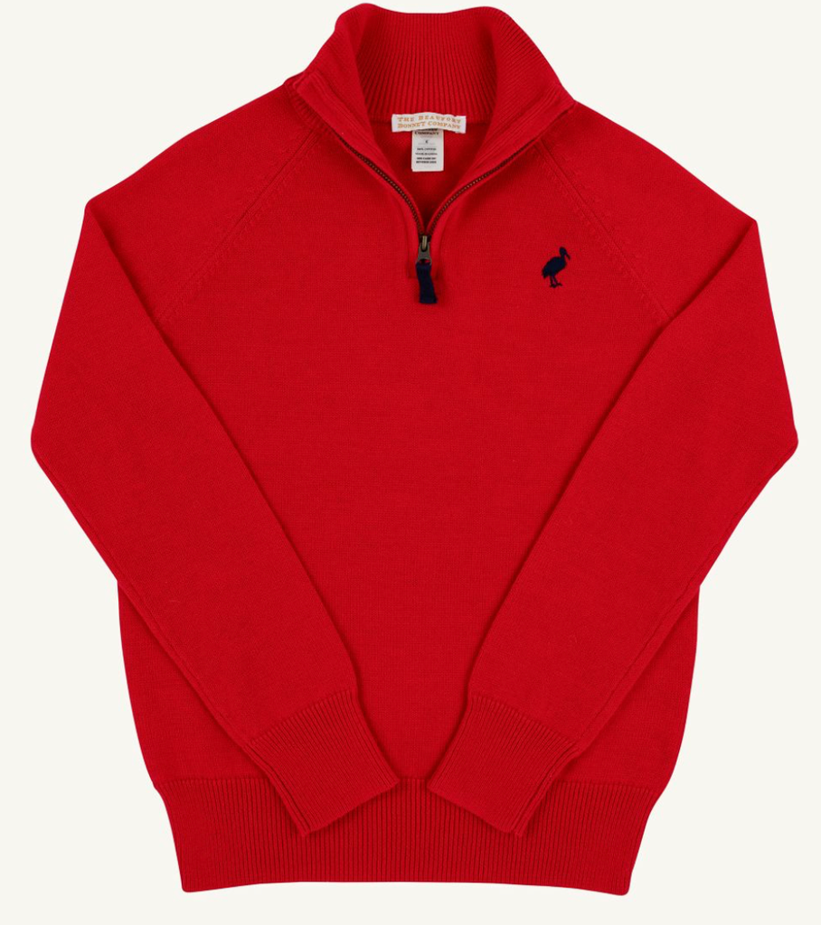 Hayden Half Zip Sweater - Richmond Red/Nantucket Navy