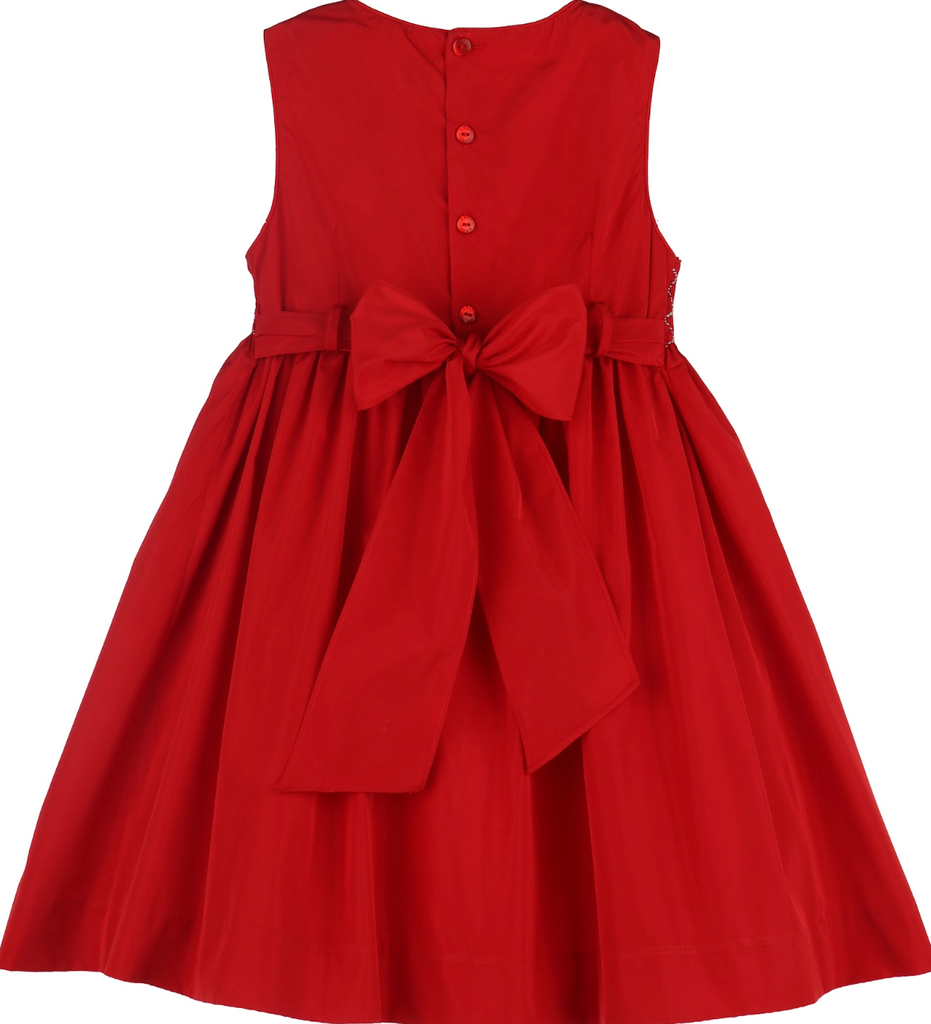 Taffeta Bows Red Sleeveless Dress