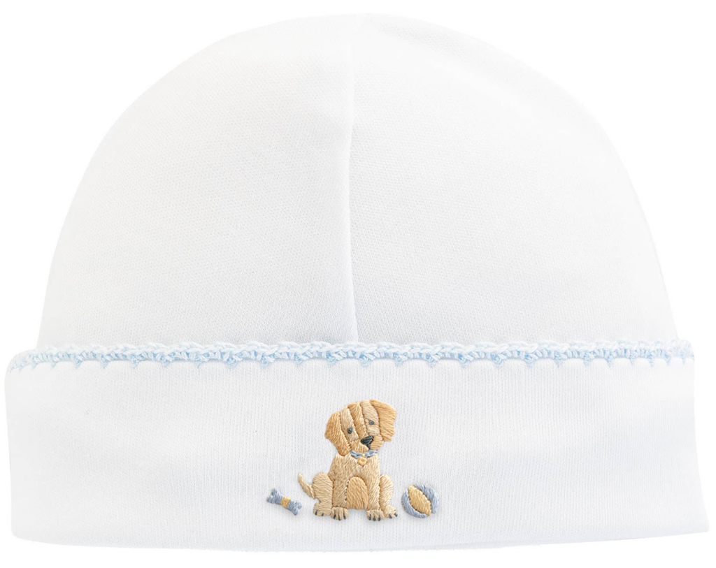 Good Puppy - Boy Embroidered Pima Hat with Crochet Trim