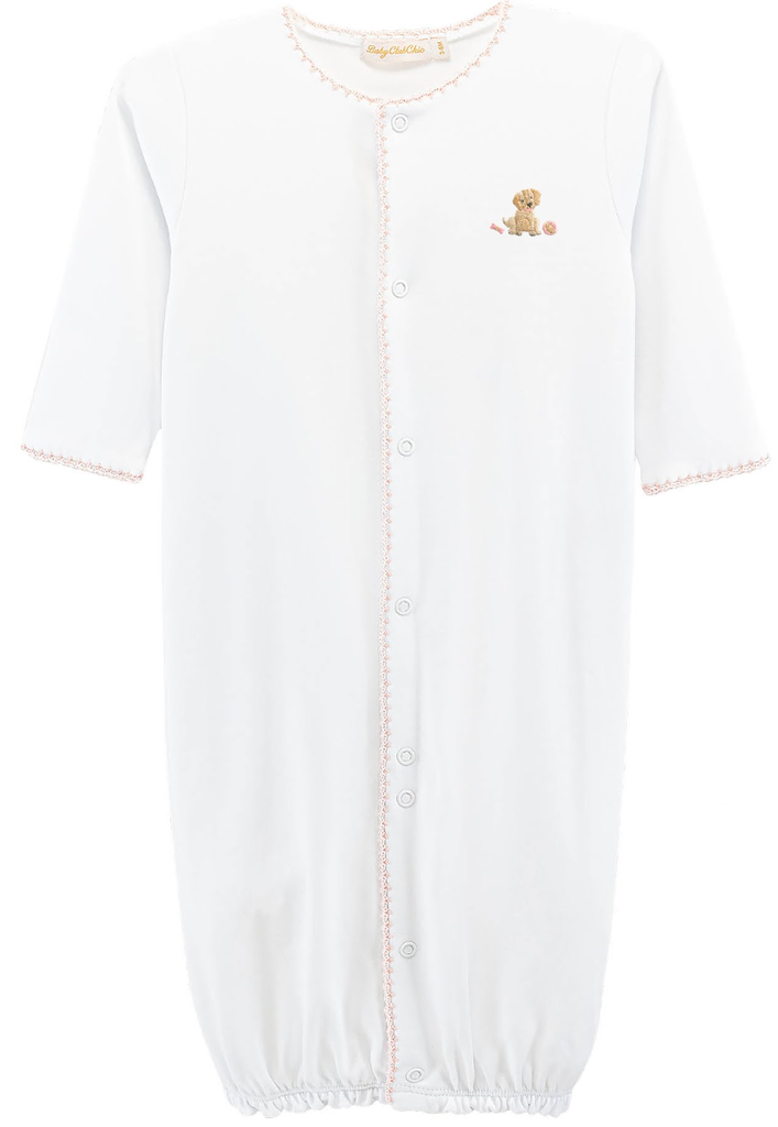 Good Puppy - Girl Embroidered Pima Conv. Gown with Crochet Trim