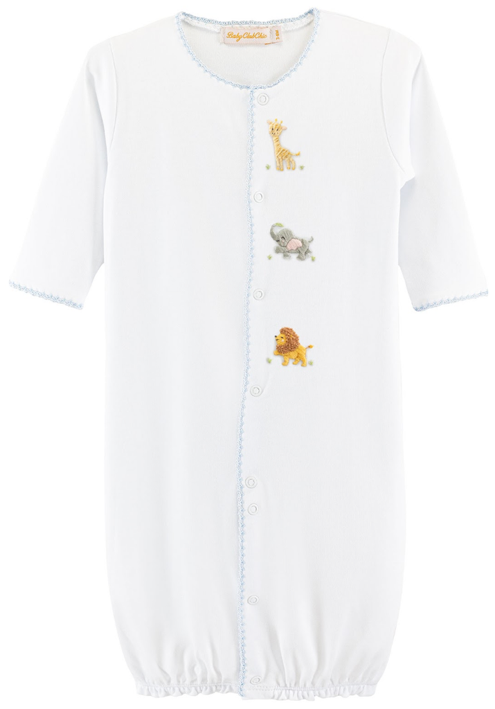 Safari Adventure Embroidered Pima Conv. Gown with Crochet Trim