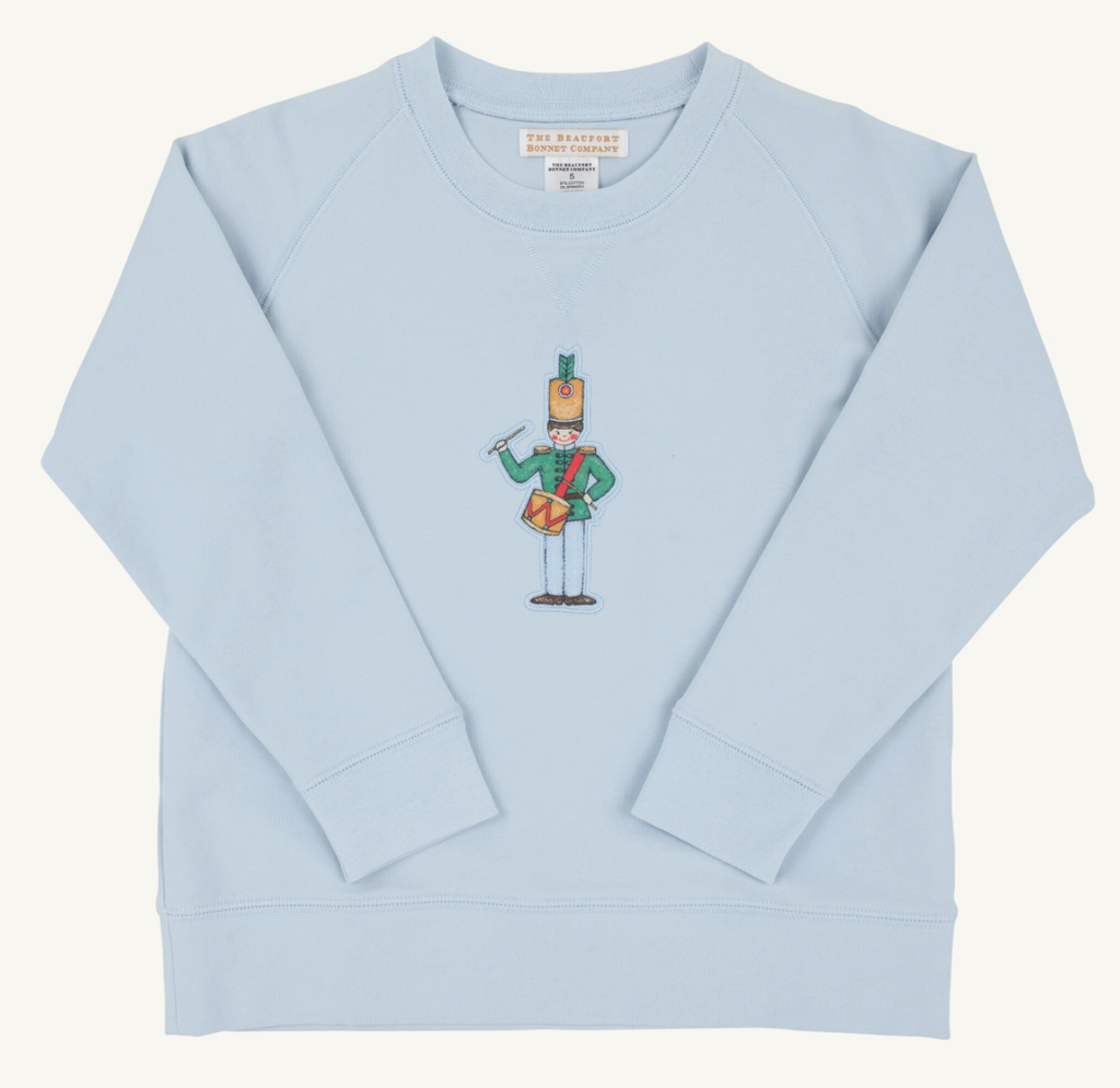Cassidy Comfy Crewneck (French Terry) - Buckhead Blue/Drummer Boy