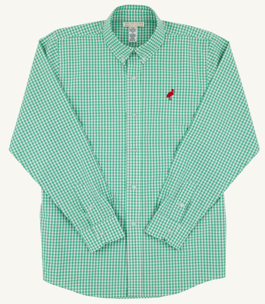 Deans List Dress Shirt - Gibson Island Green Mini Gingham/Richmond Red