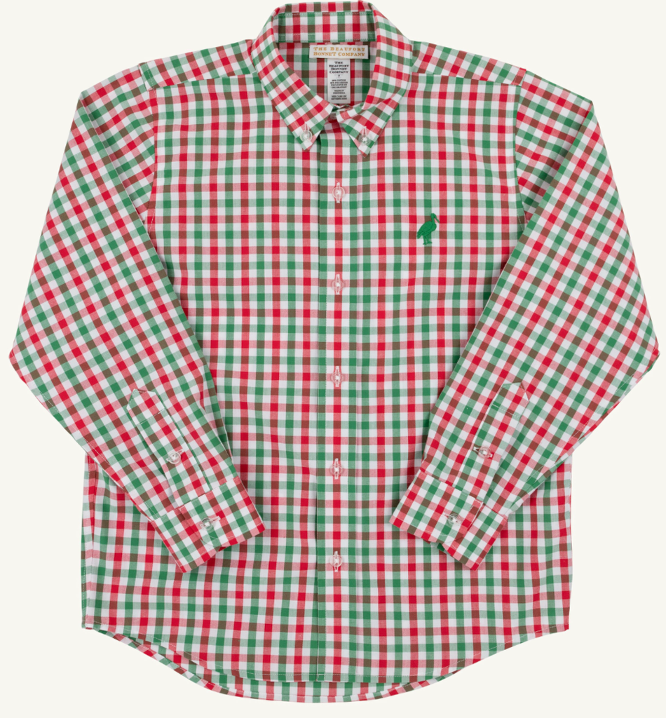 Deans List Dress Shirt - Richmond Red and Kiawah Kelly Green Gingham/Kiawah Kelly Green