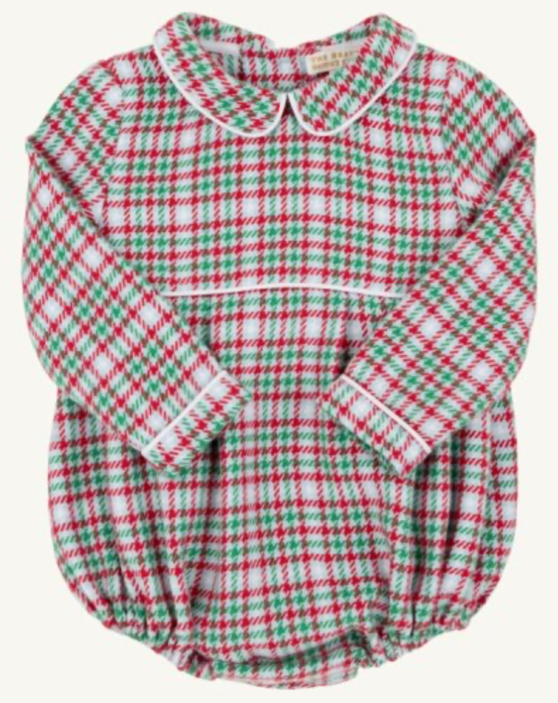 Long Sleeve Bradford Bubble (Woven Yarn) - Wicker Park Plaid/Worth Ave White