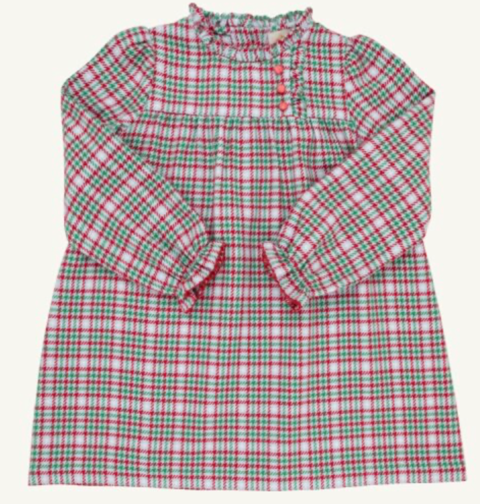 Long Sleeve Mary Baker Day Dress - Wicker Park Plaid/Richmond Red