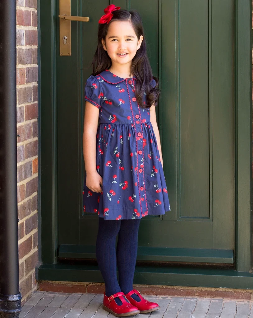 Cherry Button-Front Dress