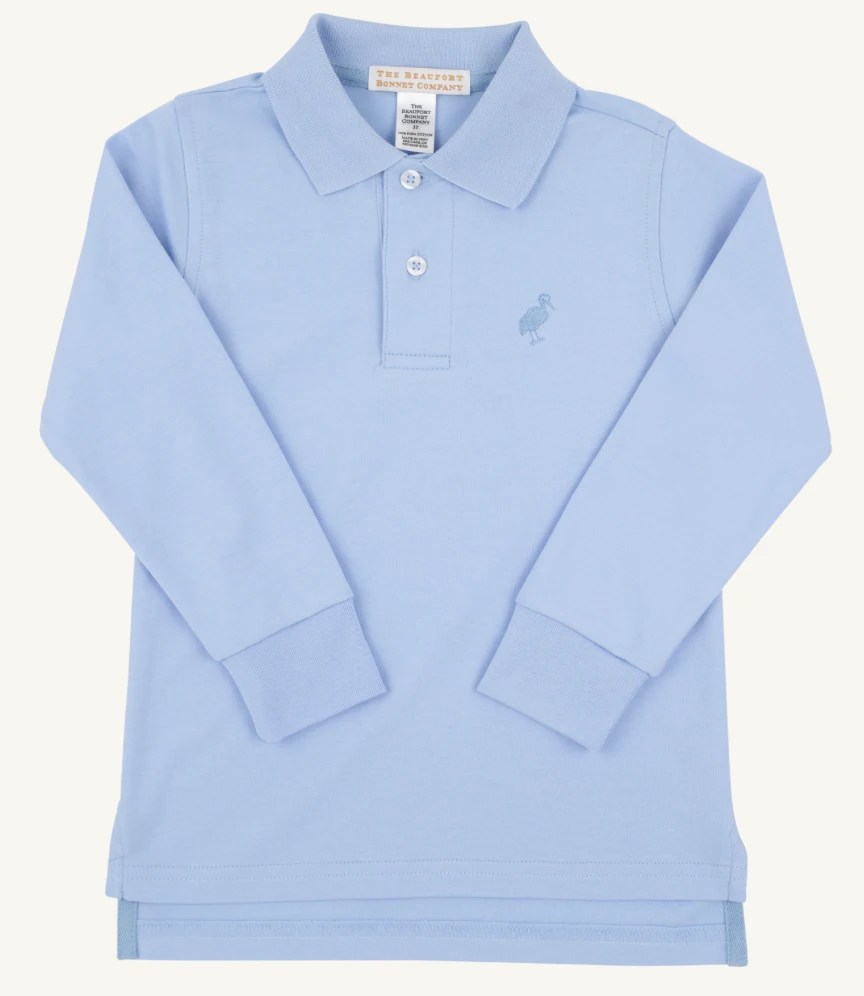 Prim and Proper Polo LS Pima - Beale Street Blue/Barrington Blue