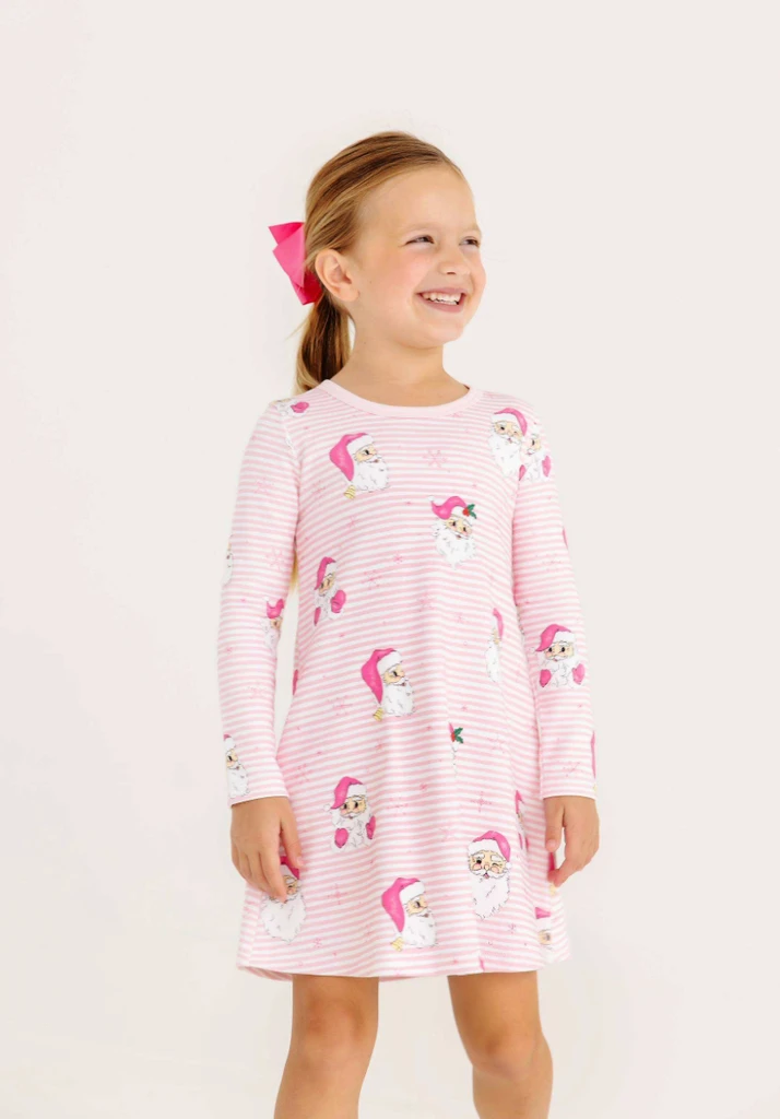 Long Sleeve Polly Play Dress - Dear Santa