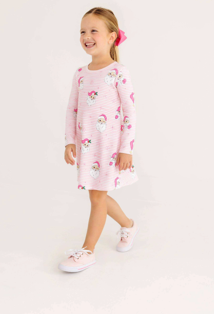 Long Sleeve Polly Play Dress - Dear Santa