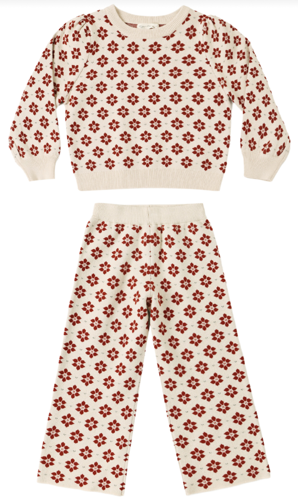 Jacquard Knit Set - Poinsettia