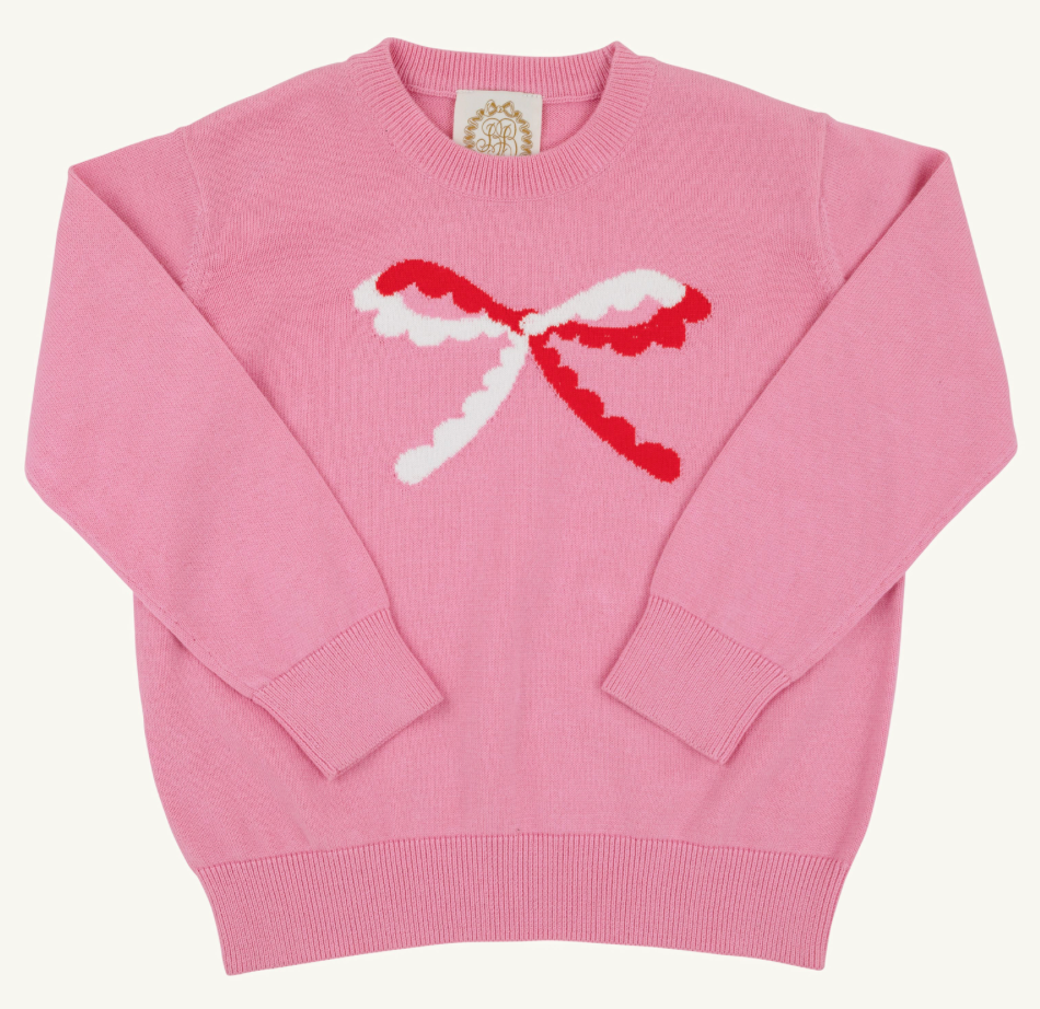 Isabelle's Intarsia Sweater - Hamptons Hot Pink / Bow