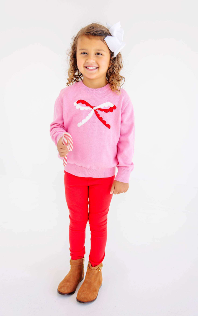 Isabelle's Intarsia Sweater - Hamptons Hot Pink / Bow