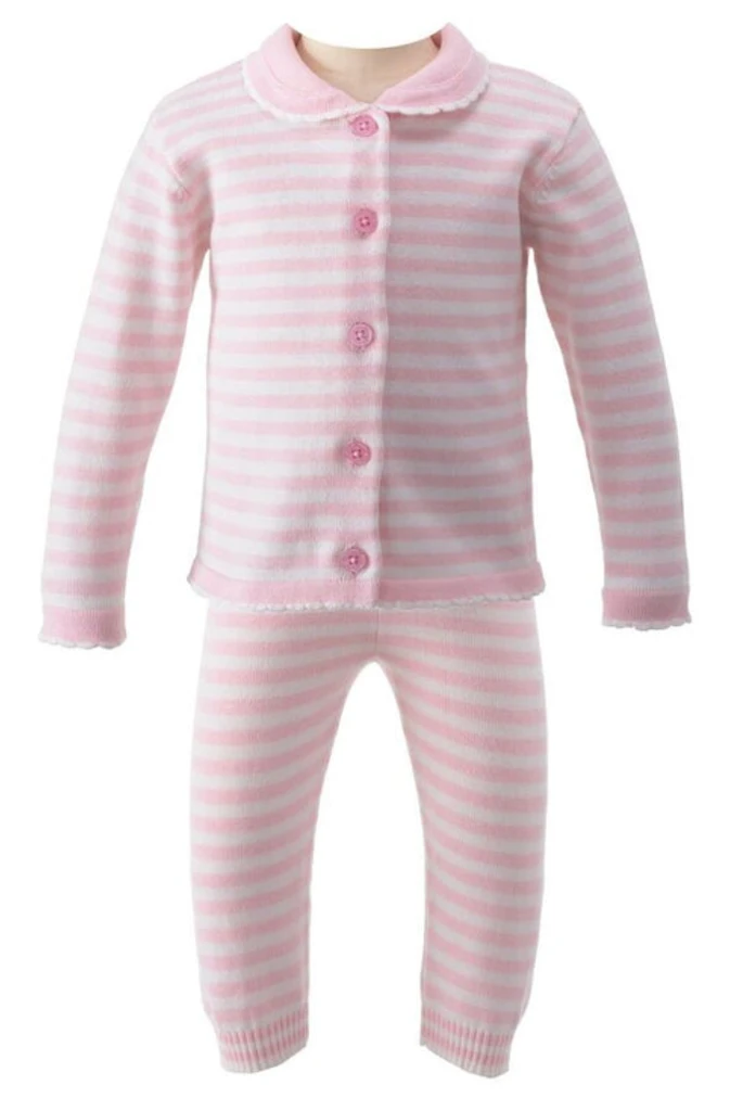 Striped Knit Set - Pink