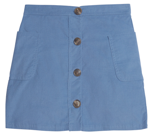 Emily Pocket Skirt - Stormy Blue Corduroy