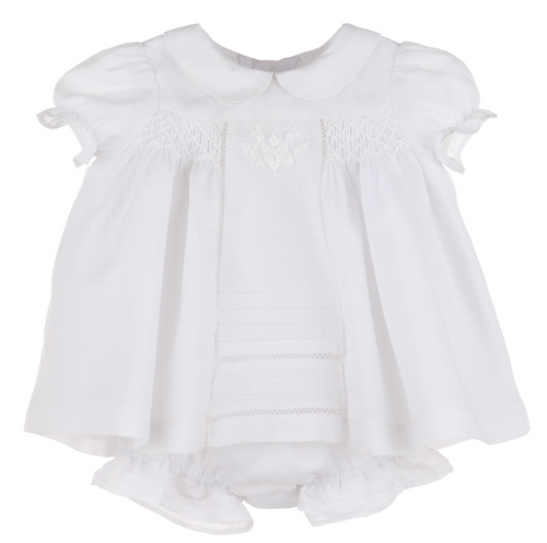 Boho Smock Dress, Bloomer & Bonnet Set