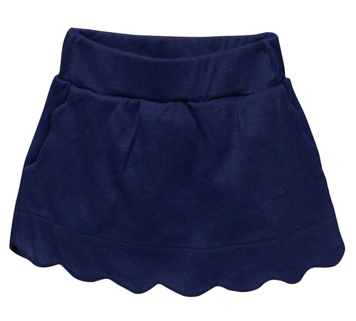 Sophie Navy Scallop Skort