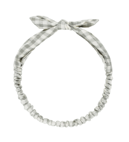 Baby Bow Headband - Eucalyptus Gingham