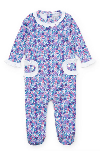 Lucy Girls Romper - Blackberry Floral