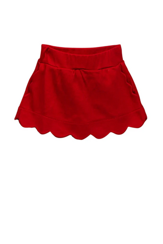 Sophie Red Scallop Skort