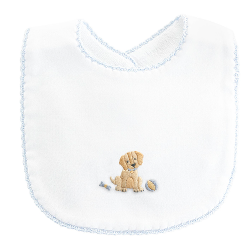 Good Puppy Boy Bib Crochet Trim