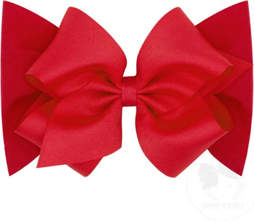King Grosgrain Bow on Jersey Headband - Red