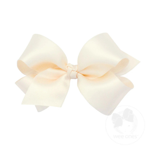 Medium Satin Bow - Ecru