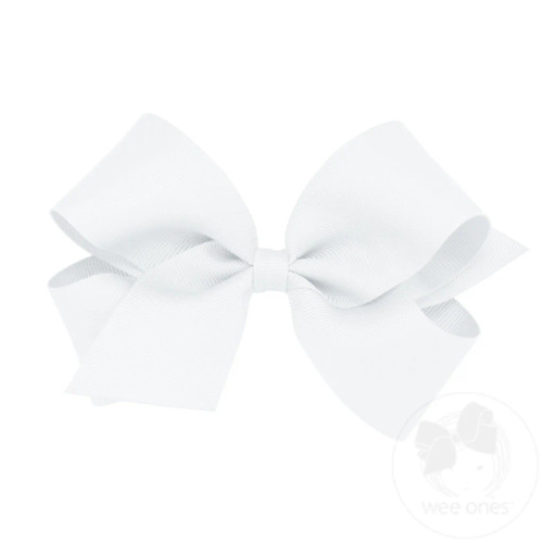 Medium Classic Grosgrain Bow - White