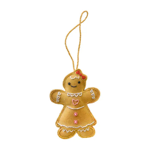 Embroidered Gingerbread Girl Ornament