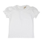 Maudes Peter Pan Pima Short Sleeve with Ruffle - Worth Ave White