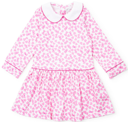 Lillian Girls Dress - Confetti Hearts Pink