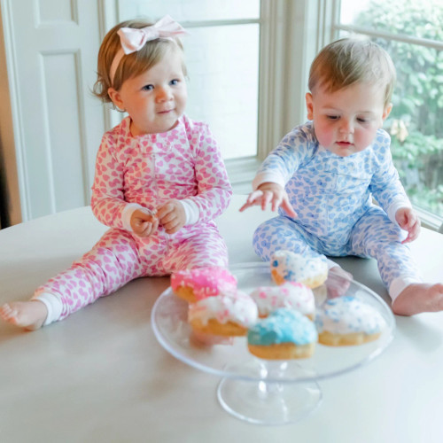 Parker Pima Zipper Pajama - Confetti Hearts Pink