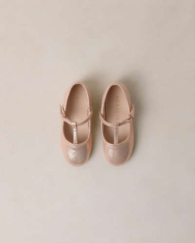 T-Strap Ballet Flats - Pink Shimmer