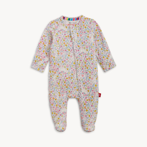 Bunny Blossom Modal Magnetic Ruffle Footie