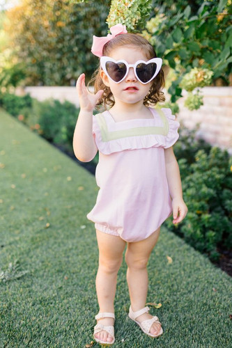 Pink with Green Stripe Girl Bubble