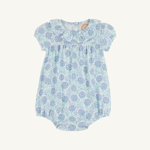 Ramona Ruffle Bubble Pima - Hydrangeas/Worth Ave White